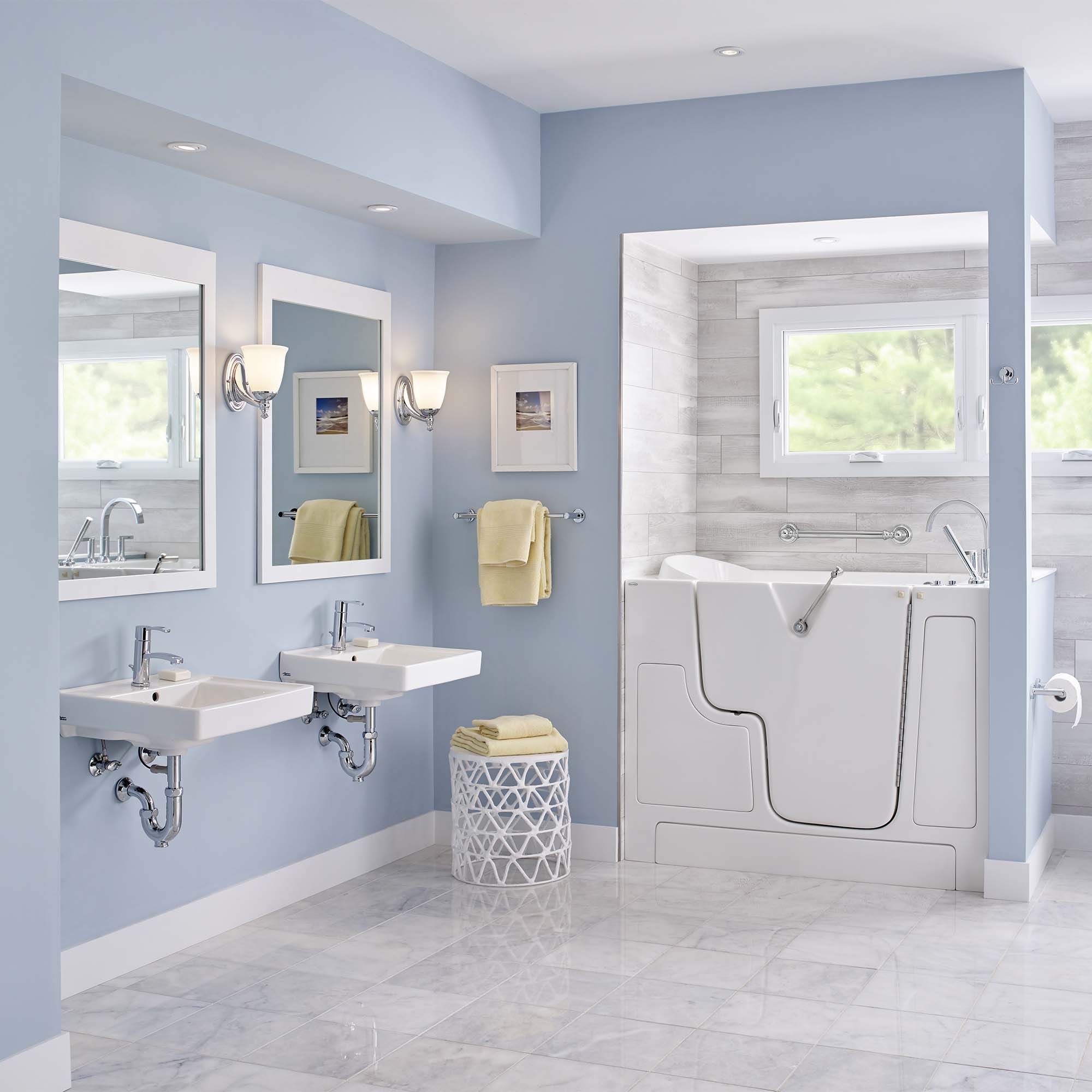 Decorum Lavabo mural avec EverClean, Trou central seulement